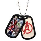Men's Marvel Avengers Double Stainless Steel Dog Tag And Rubber Silencers