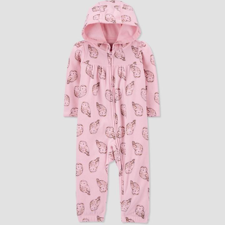 Baby Girls' Owl Rompers - Just One You Made By Carter's Pink Newborn
