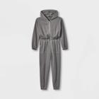 Girls' Cozy Hooded Jumpsuit - Art Class Charcoal Gray
