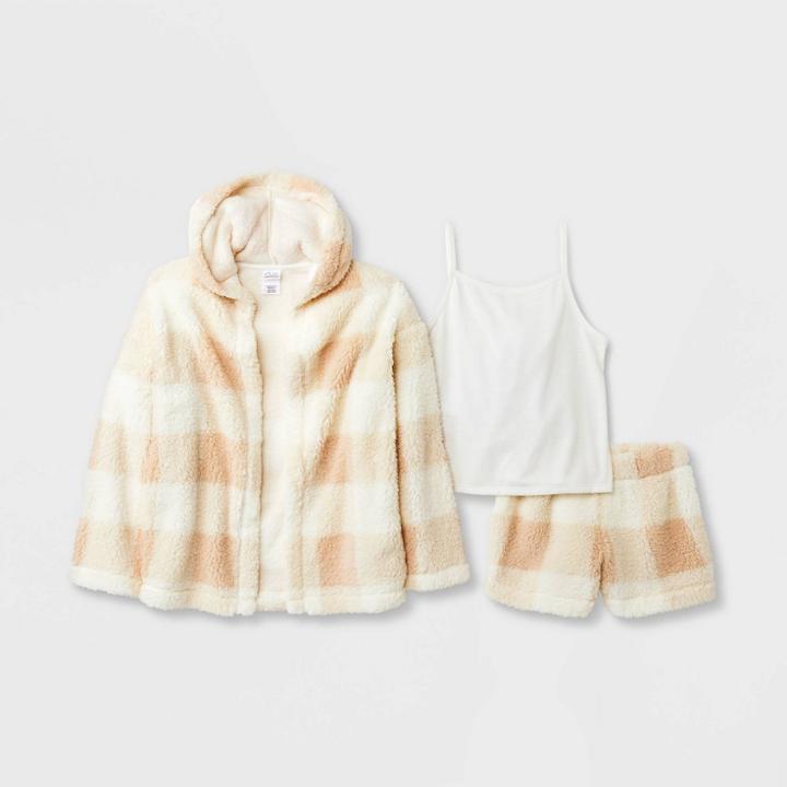 Girls' Sherpa Pajama Set - Art Class Cream