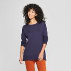 Women's Crew Neck Luxe Pullover Sweater - A New Day Navy (blue)