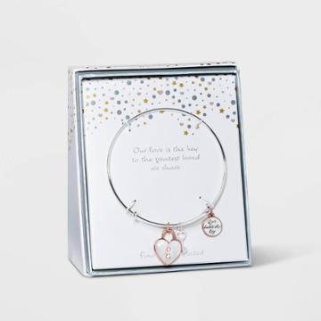 No Brand Mother Of Pearl With Cubic Zirconia Mother/daughter Bracelet -