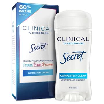 Secret Clinical Strength Clear Gel Antiperspirant And Deodorant For Women - Completely Clean