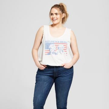 The Golden Girls Women's Golden Girls Plus Size Keep America Golden Swing Graphic Tank Top (juniors') White