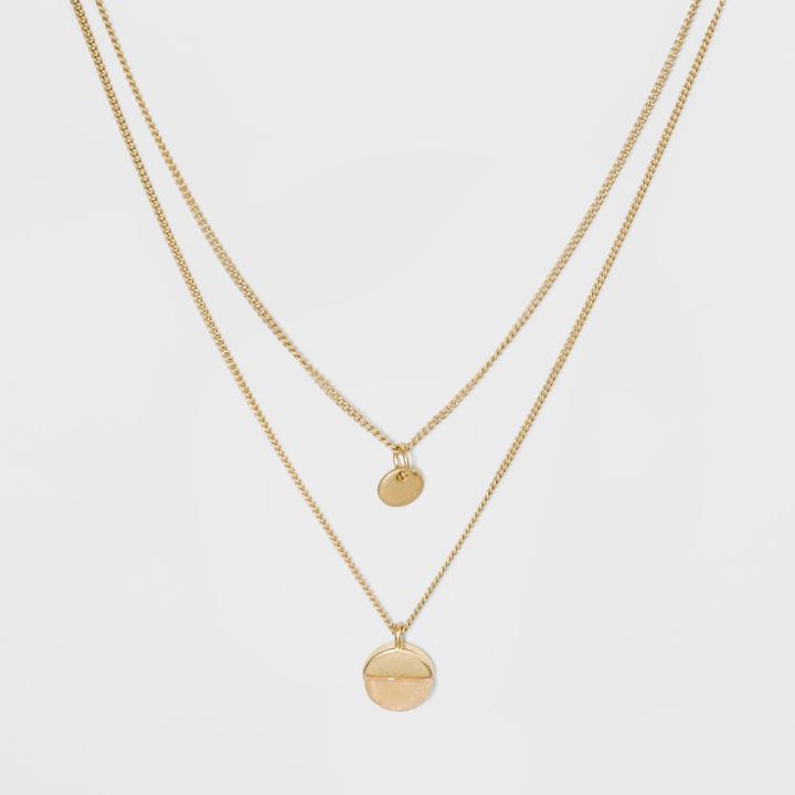 Semi Precious 2 Row Layered Necklace - Universal Thread Pink