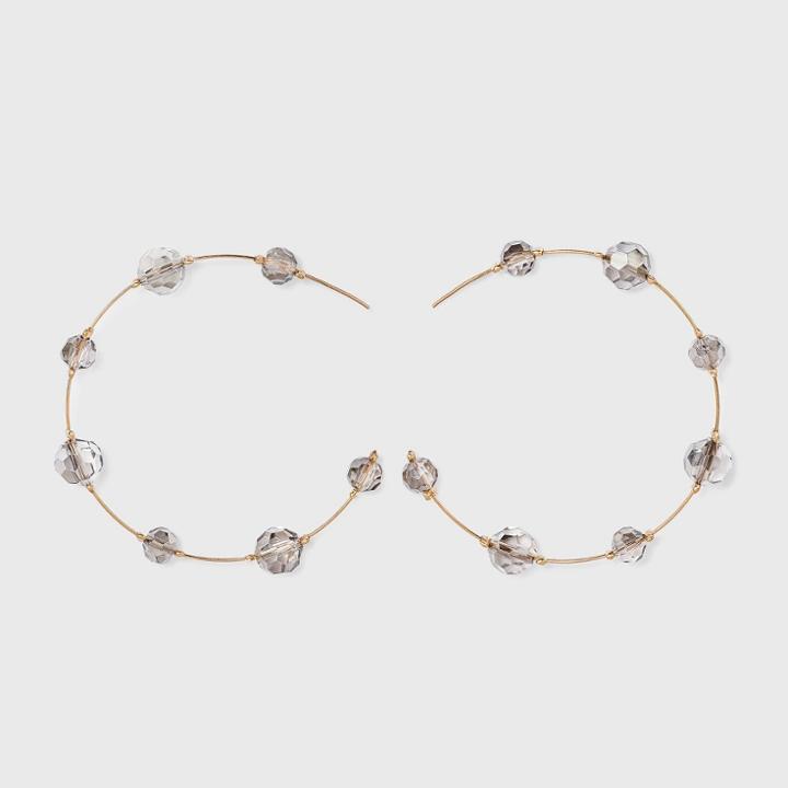 Stationed Bead Hoop Earrings - A New Day Gray