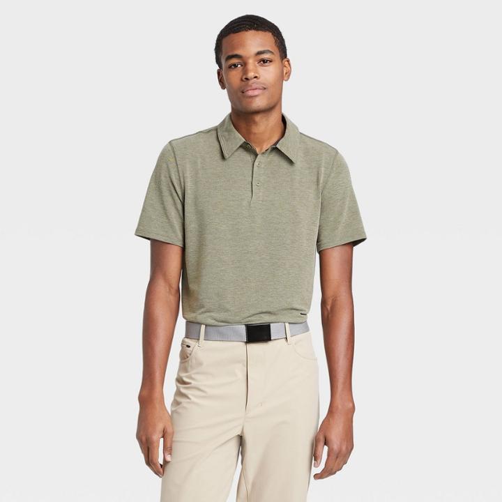 Men's Pique Golf Polo Shirt - All In Motion Olive Green S, Men's, Size: Small, Green Green