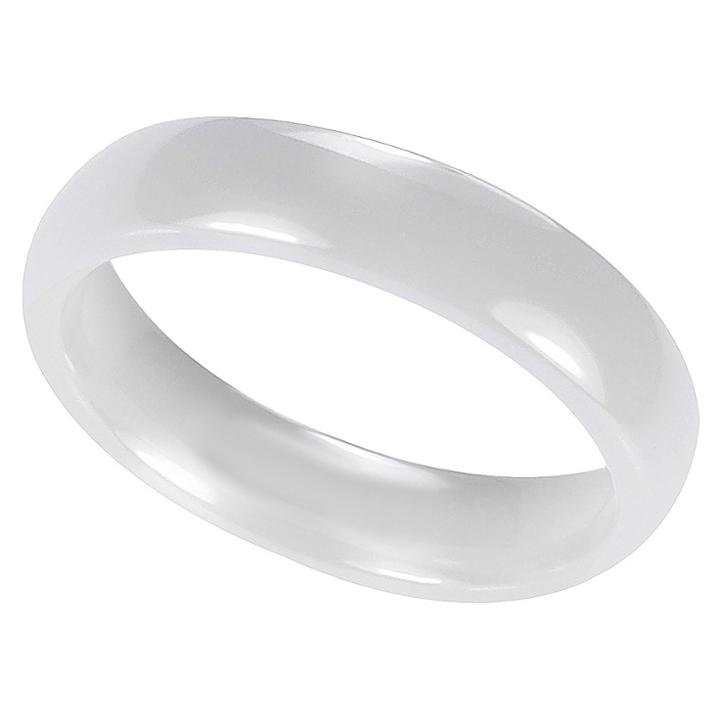 Men's Daxx Domed Band In Ceramic - White