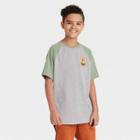 Boys' Do Good By Nature Raglan Short Sleeve Graphic T-shirt - Art Class Light Heather Gray/teal Green