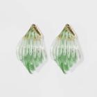 Ridged Hoop Earrings - A New Day Green