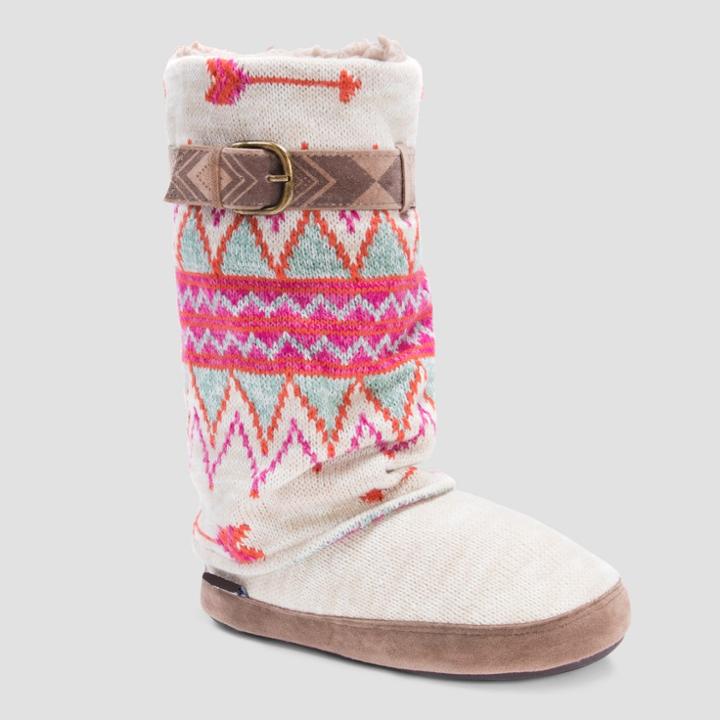 Women's Fiona Muk Luks Bootie Slippers White -