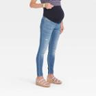 Mid-rise Over Belly Distressed Skinny Maternity Jeans - Isabel Maternity By Ingrid & Isabel