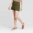 Women's Regular Fit High-rise 5 Chino Shorts - A New Day Lime Green 0, Women's, Green Green