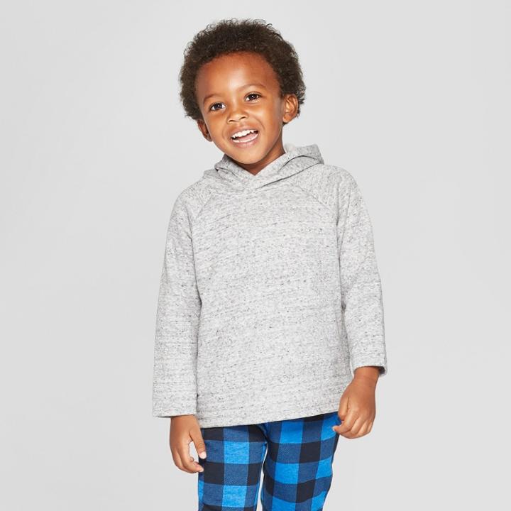 Toddler Boys' Cozy Back Fleece Hoodie - Cat & Jack Heather Gray