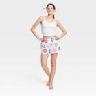 Women's Foldover Waistband Sleep Boxer Shorts - Colsie White