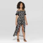Girls' Off The Shoulder Walk-through Maxi Dress - Art Class Black