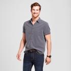 Men's Short Sleeve Cotton Novelty Button-down Shirt - Goodfellow & Co Xavier Navy (blue)