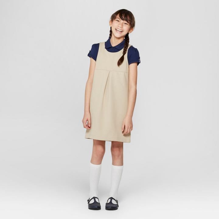 Girls' Uniform Knit Jumper - Cat & Jack Khaki (green)