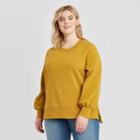 Women's Plus Size Crewneck Fleece Sweatshirt - Ava & Viv Green X, Women's