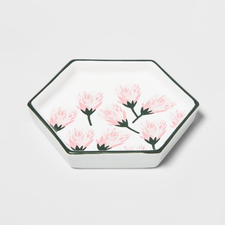 Hexagon Jewelry Storage Tray Protea Flower - Opalhouse , Adult Unisex, Size: