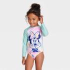 Toddler Girls' Minnie Mouse 3pc Rash Guard Set - Green