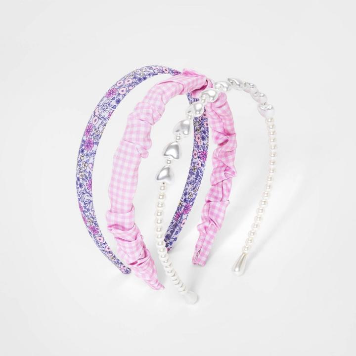Kids' 3pk Headbands - Cat & Jack White/pink
