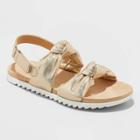 Girls' Elena Metallic Footbed Sandals - Cat & Jack Gold