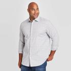 Men's Tall Checked Standard Fit Long Sleeve Poplin Button-down Shirt - Goodfellow & Co Gray