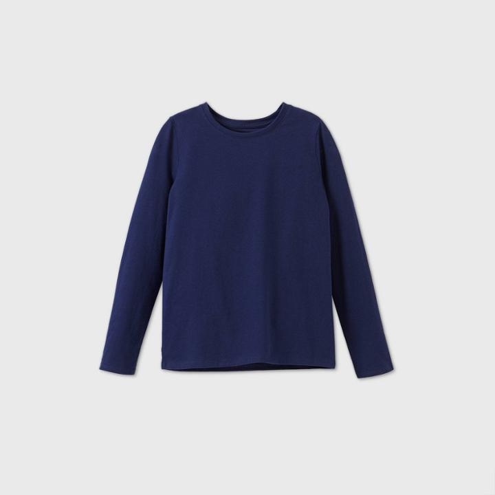 Girls' Long Sleeve T-shirt - Cat & Jack Navy