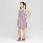 Girls' Americana Stripe A Line Dress - Cat & Jack White/blue