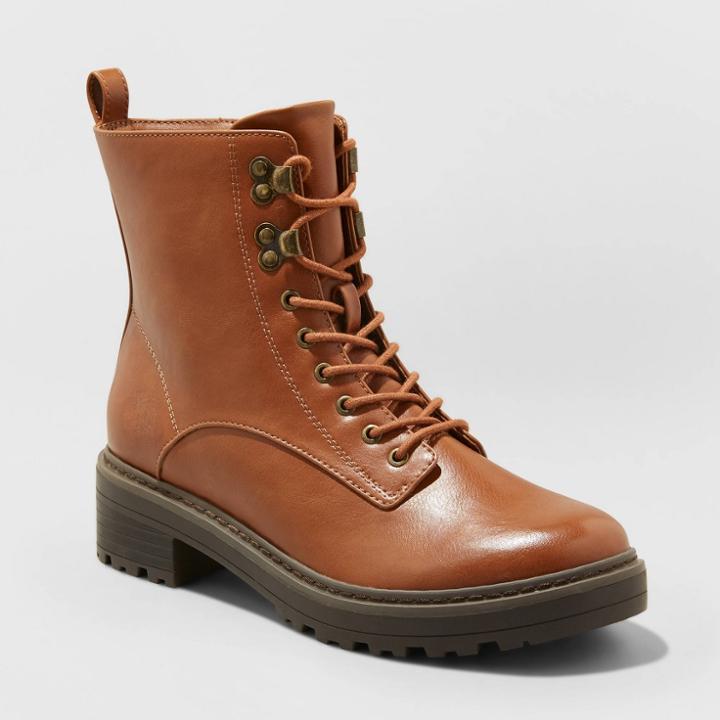 Women's Marta Combat Boots - Universal Thread Cognac