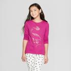 Girls' Dinosaur Graphic Long Sleeve T-shirt - Cat & Jack Purple