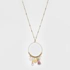 Delicate Open Circle With Charms Pendant Necklace - Wild Fable Gold