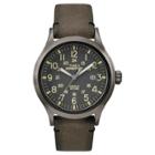 Men's Timex Expedition Scout Watch With Leather Strap - Gray/brown Tw4b017009j,