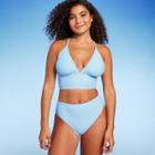 Women's Longline Lace-up Back Bikini Top - Wild Fable Light Blue D/dd Cup