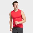 Men's Sleeveless Fitted Muscle T-shirt - All In Motion Red S, Men's,