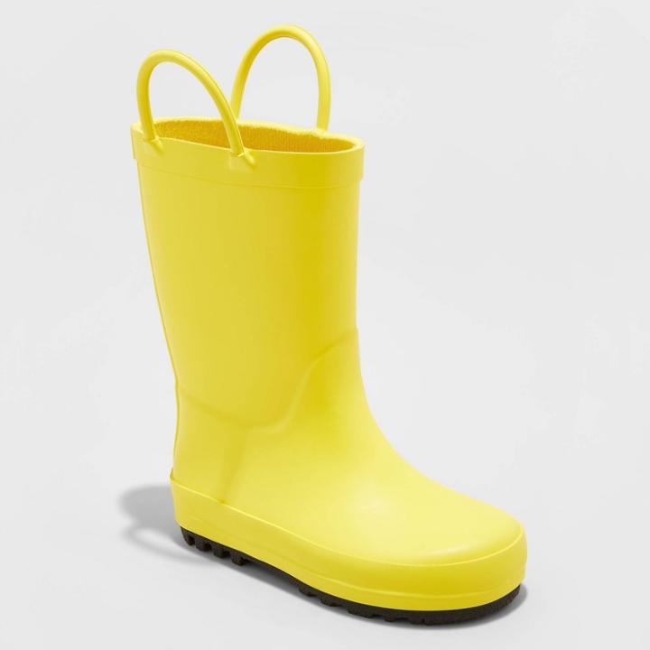 Toddler Girls' Sandy Rainboots - Cat & Jack Yellow 5, Toddler Girl's
