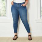 Women's Plus Size Mid-rise Skinny Jeans - Ava & Viv Medium Wash 16w,
