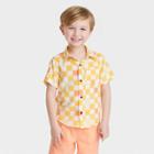 Toddler Boys' Short Sleeve Challis Button-down Shirt - Cat & Jack Yellow