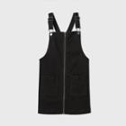 Girls' Denim Zip-front Pinafore - Art Class Black
