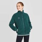 Umbro Women's Full Zip Sherpa Bomber Jacket - Dark Green