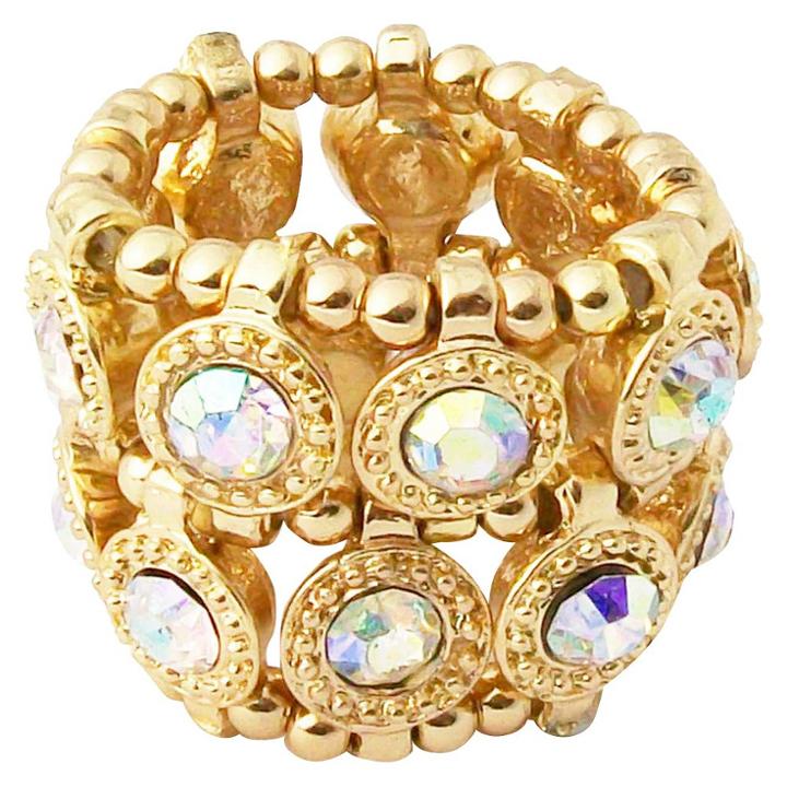 Zirconite Stretch Ring With Crystals, Women's, Gradient