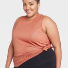 Women's Plus Size Printed Side-tie Tank Top - All In Motion Rust 1x, Women's, Size: