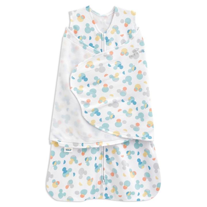 Halo Sleepsack 100% Cotton Swaddle Wrap Disney Baby Collection Mickey - White Newborn