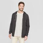 Men's Regular Fit Long Sleeve French Terry Full-zip Hooded Sweatshirt - Goodfellow & Co Black