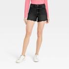 Women's High-rise Vintage Midi Jean Shorts - Universal Thread Black Wash