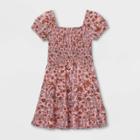 Girls' Smocked Short Sleeve Dress - Art Class Pink