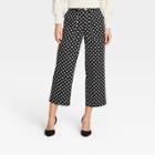 Women's Polka Dot High-rise Regular Fit Wide Leg Pants - Who What Wear Black