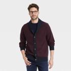 Men's Regular Fit Collared Cardigan - Goodfellow & Co Burgundy