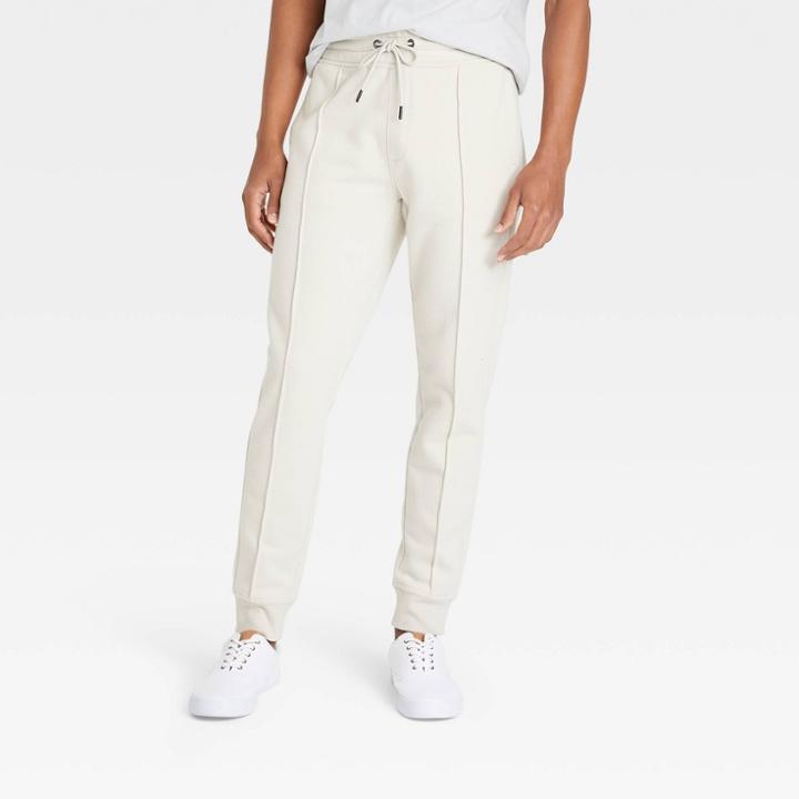 Men's Tall Pintuck Jogger Pants - Goodfellow & Co Light Taupe Mt,